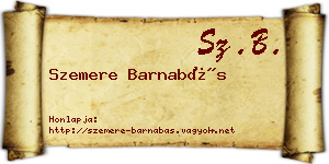 Szemere Barnabás névjegykártya